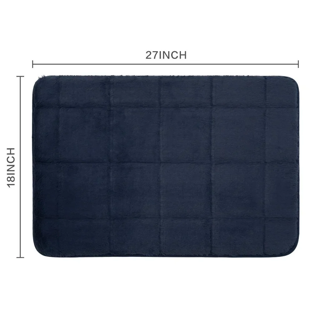 Hotel Style Luxurious Navy Blue Memory Foam Bathmat 27